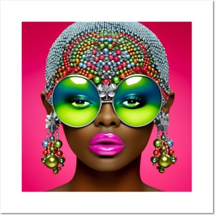 Woman with Jewelled Head Dress - Vibrant Colors Posters and Art